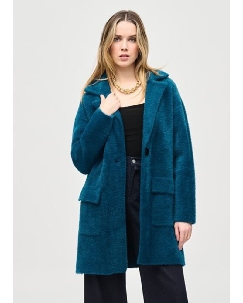 JOSEPH RIBKOFF Feather Yarn Soft Sweater Coat