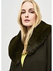 JOSEPH RIBKOFF Brushed Jacquard Cape w/Faux Fur Trim