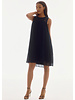 JOSEPH RIBKOFF Chiffon & Lace Sleeveless Pleated Dress