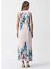 JOSEPH RIBKOFF Pleated Satin Floral Print Maxi Dress