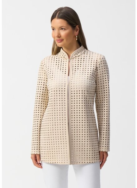 JOSEPH RIBKOFF Laser Cut Suede Jacket