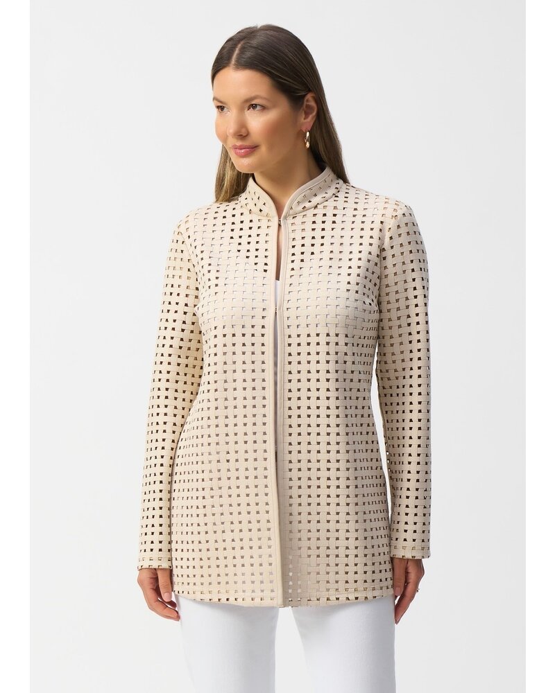 JOSEPH RIBKOFF Laser Cut Suede Jacket