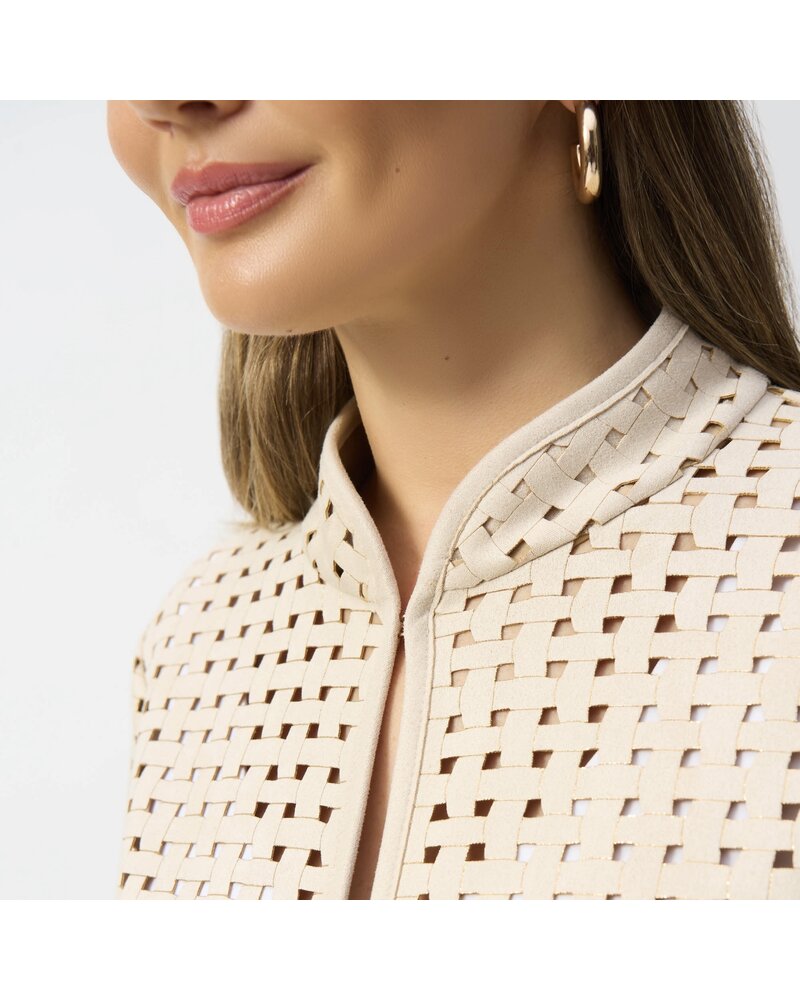JOSEPH RIBKOFF Laser Cut Suede Jacket