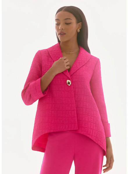 JOSEPH RIBKOFF Textured Jacquard Trapeze Jacket