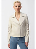 JOSEPH RIBKOFF Foiled Faux-Suede Moto Jacket