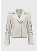 JOSEPH RIBKOFF Foiled Faux-Suede Moto Jacket