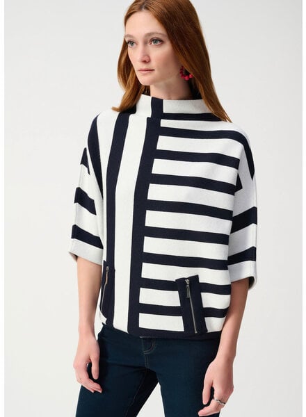 JOSEPH RIBKOFF Funnel Neck Print Sweater