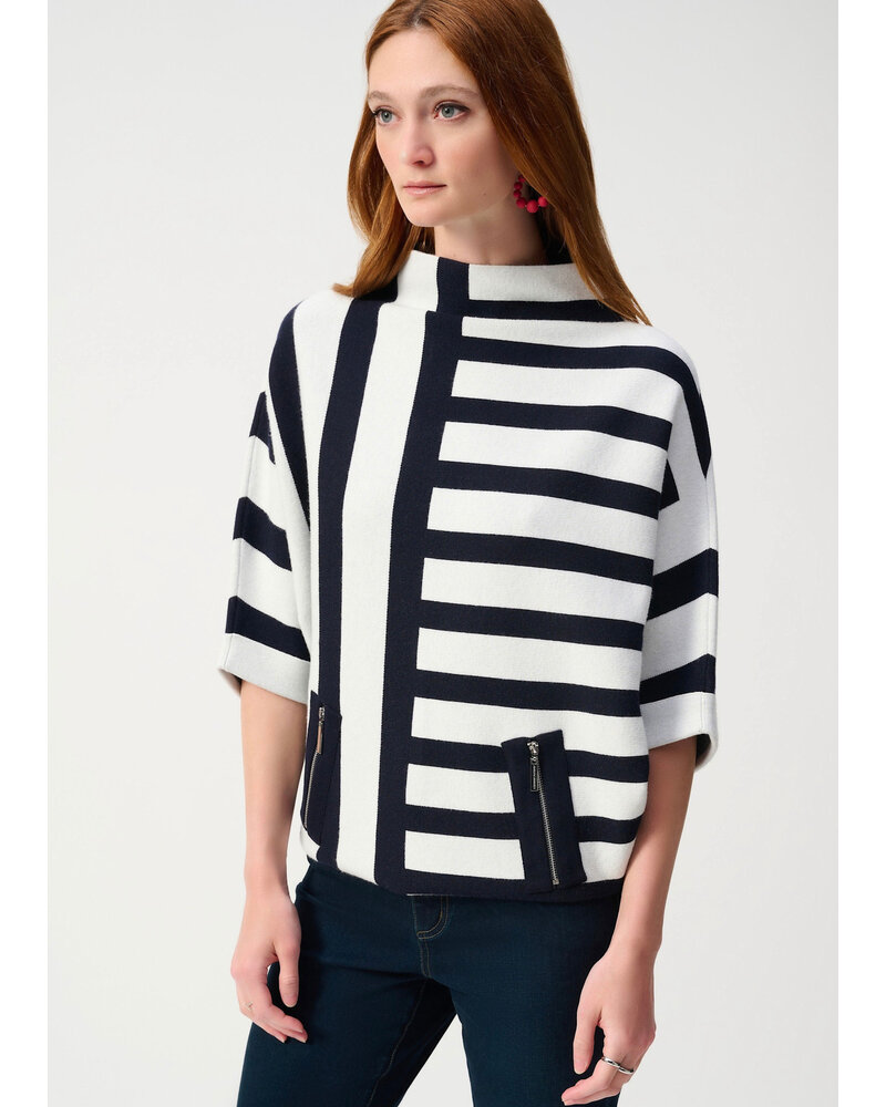 JOSEPH RIBKOFF Funnel Neck Print Sweater