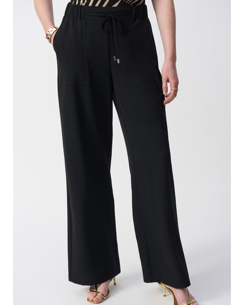 JOSEPH RIBKOFF Textured Woven Wide-Leg Pants
