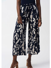 JOSEPH RIBKOFF Silky Knit Abstract Print Wide Leg Pants