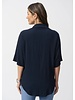 JOSEPH RIBKOFF Seersucker Boxy High-Low Top