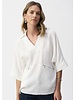 JOSEPH RIBKOFF Seersucker Boxy High-Low Top