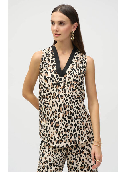 JOSEPH RIBKOFF Animal Print Woven Sleeveless Top