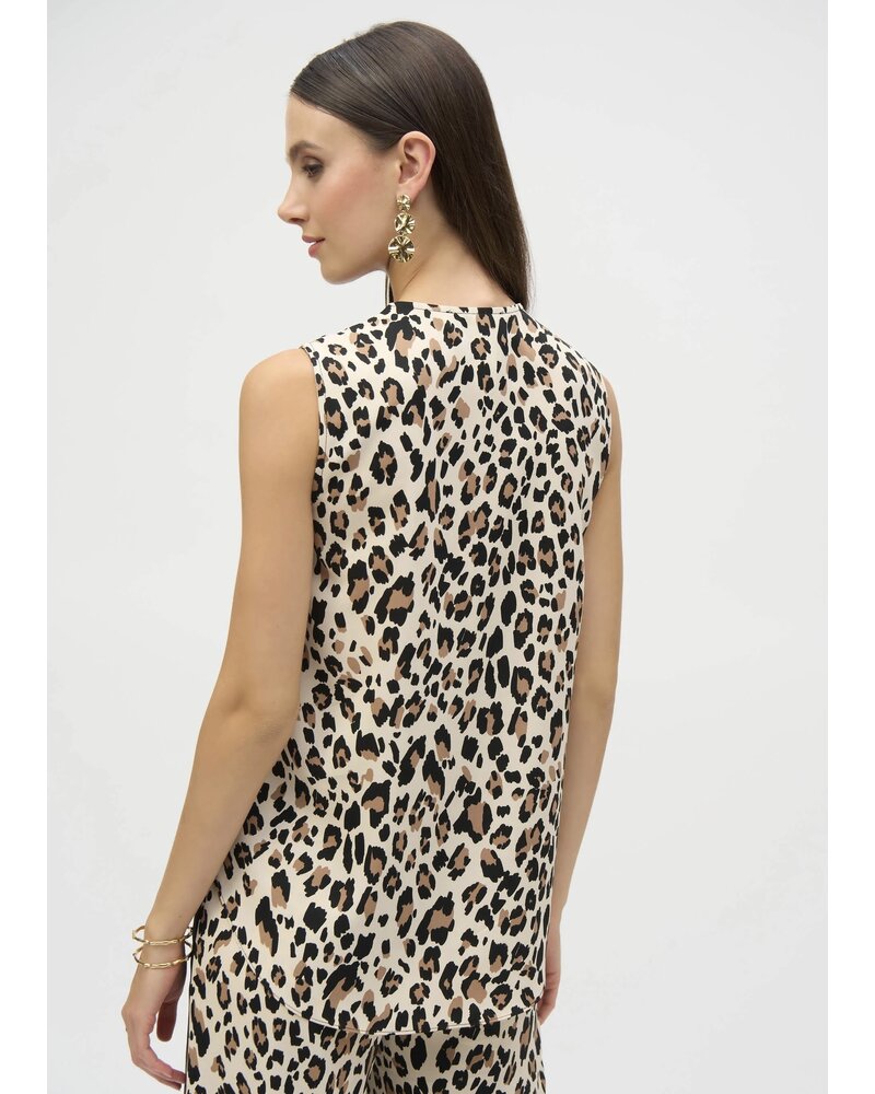 JOSEPH RIBKOFF Animal Print Woven Sleeveless Top