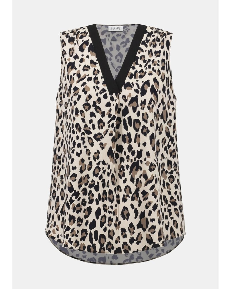 JOSEPH RIBKOFF Animal Print Woven Sleeveless Top