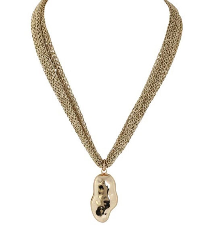 MERX Gold Metallic Mesh Choker 45cm