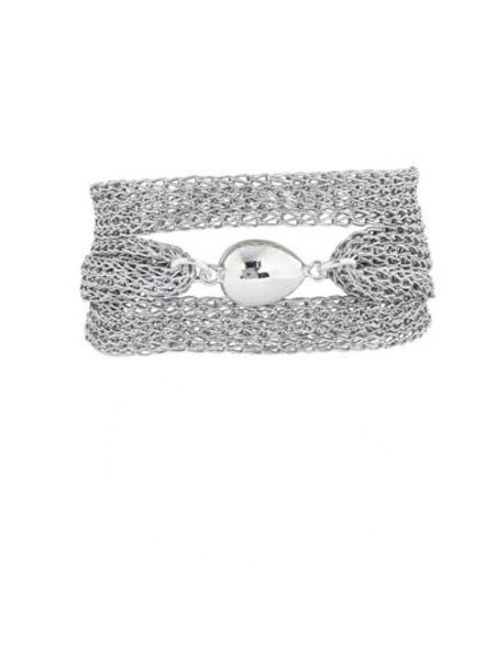 MERX Silver Metallic Mesh Bracelet