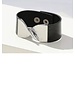 MERX Rhodium & Black Leather Cuff