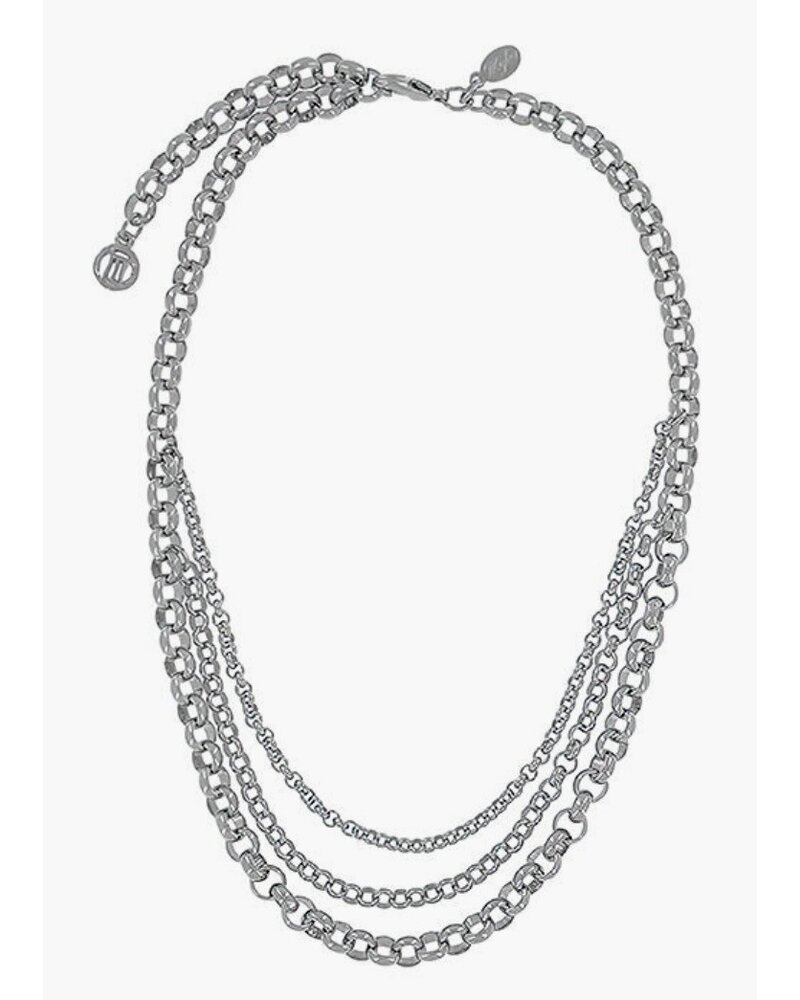 MYKA DESIGNS CH2076 MILA Bright Rhodium 3 Strand Chain