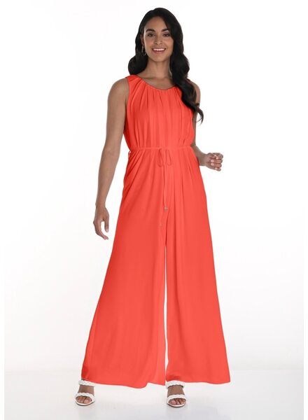 FRANK LYMAN DESIGNS Sleeveless Tie Belt Jumpsuit