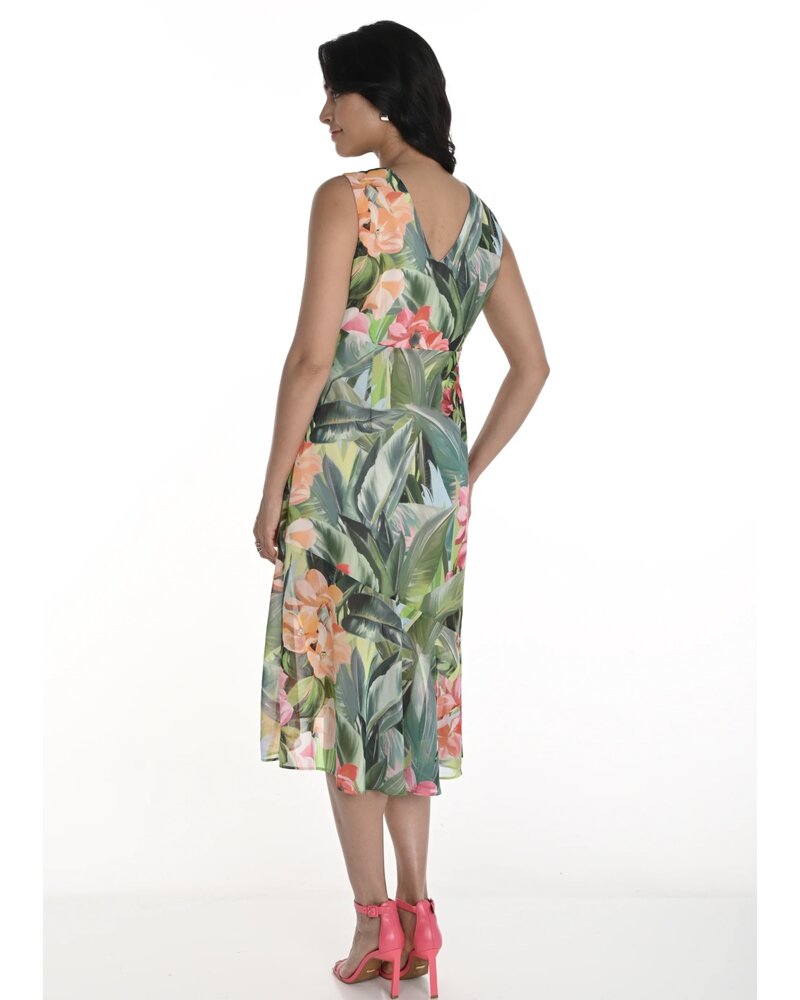 FRANK LYMAN DESIGNS Floral Sleeveless Midi Dress