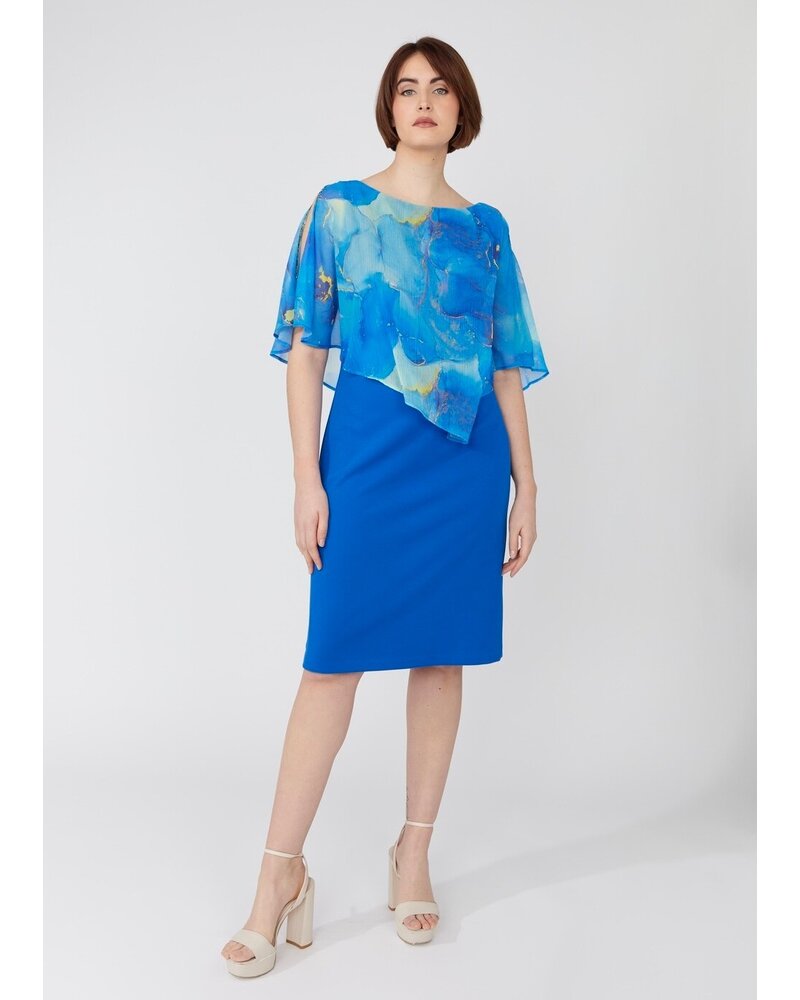 FRANK LYMAN DESIGNS Printed Cape Dress