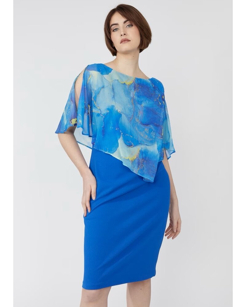 FRANK LYMAN DESIGNS Printed Cape Dress