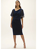JOSEPH RIBKOFF Silky Knit And Chiffon Sheath Dress