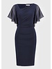 JOSEPH RIBKOFF Silky Knit And Chiffon Sheath Dress