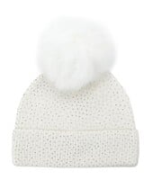 Sparkle Cuff Hat w/Fur Pom