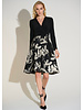JOSEPH RIBKOFF Silky Knit & Jacquard Floral Fit and Flare Dress