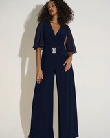 JOSEPH RIBKOFF Sheer Flutter Sleeve Jumpsuit