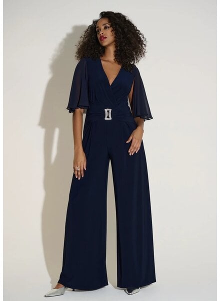 JOSEPH RIBKOFF Sheer Flutter Sleeve Jumpsuit
