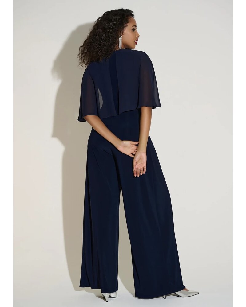 JOSEPH RIBKOFF Sheer Flutter Sleeve Jumpsuit