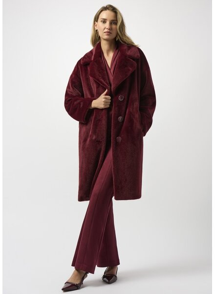 JOSEPH RIBKOFF Faux Fur Straight Coat