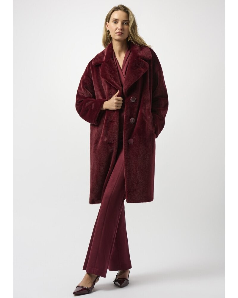 JOSEPH RIBKOFF Faux Fur Straight Coat