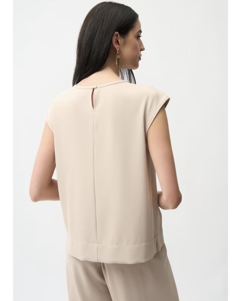 JOSEPH RIBKOFF Woven Twill Boxy Top w/Side Slits