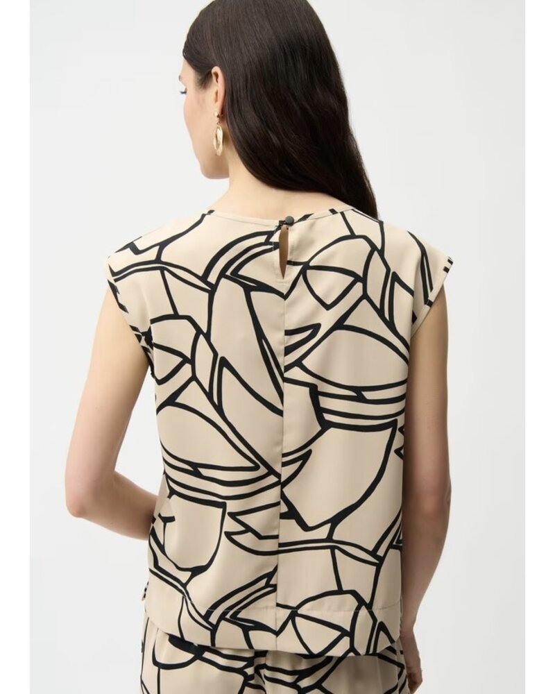 JOSEPH RIBKOFF Abstract Print Boxy Top