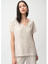 JOSEPH RIBKOFF Pleated Satin Boxy Top With Silky Knit Back