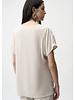 JOSEPH RIBKOFF Pleated Satin Boxy Top With Silky Knit Back