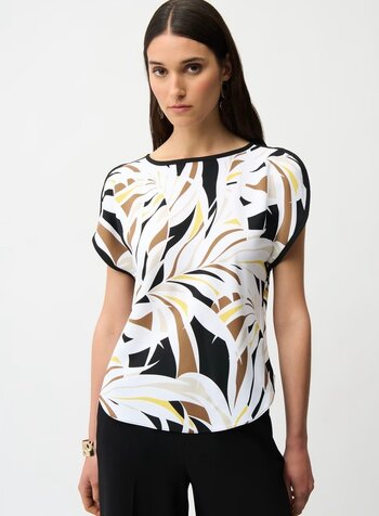 JOSEPH RIBKOFF Tropical Print Boxy Top
