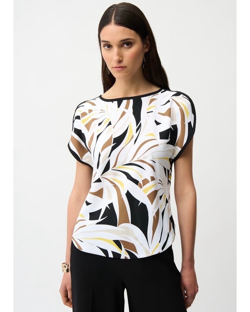 JOSEPH RIBKOFF Tropical Print Boxy Top