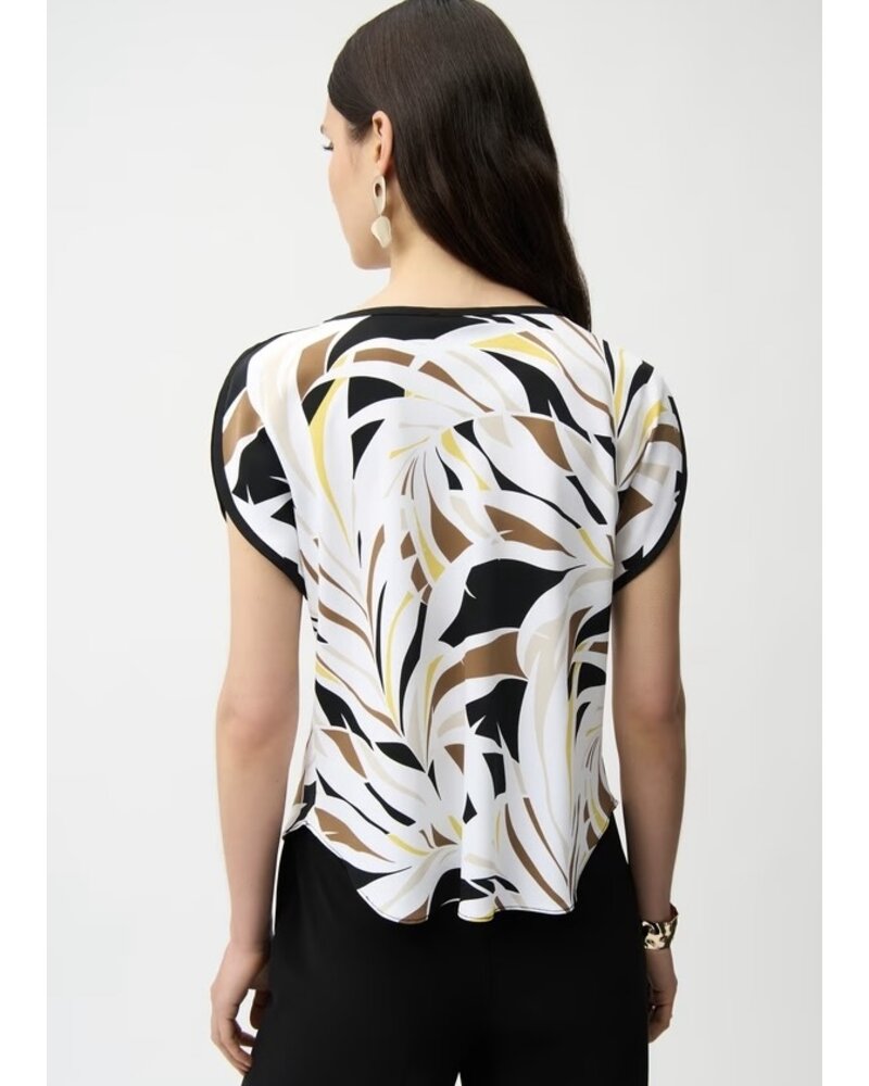 JOSEPH RIBKOFF Tropical Print Boxy Top