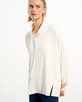 JOSEPH RIBKOFF Woven Twill Boxy Tunic With Funnel Collar