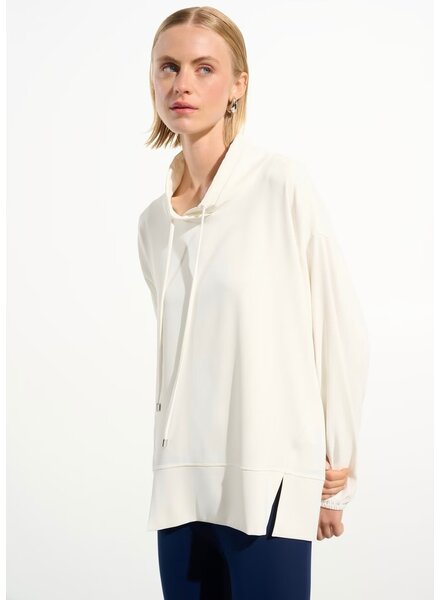 JOSEPH RIBKOFF Woven Twill Boxy Tunic With Funnel Collar
