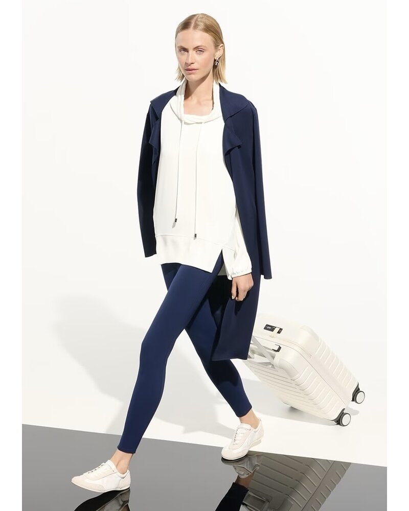 JOSEPH RIBKOFF Woven Twill Boxy Tunic With Funnel Collar