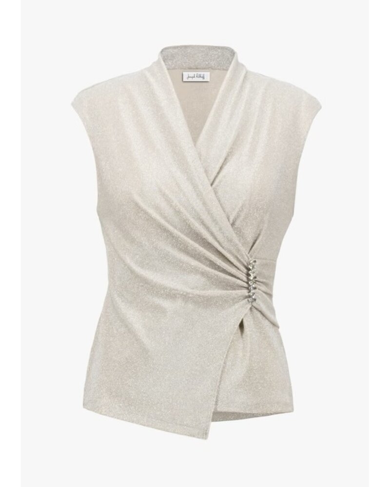 JOSEPH RIBKOFF Ruched Top w/Jewel Detail