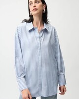 JOSEPH RIBKOFF Tencel Stripe Print Boxy Blouse
