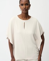 JOSEPH RIBKOFF oven Twill Poncho Top With Front Keyhole