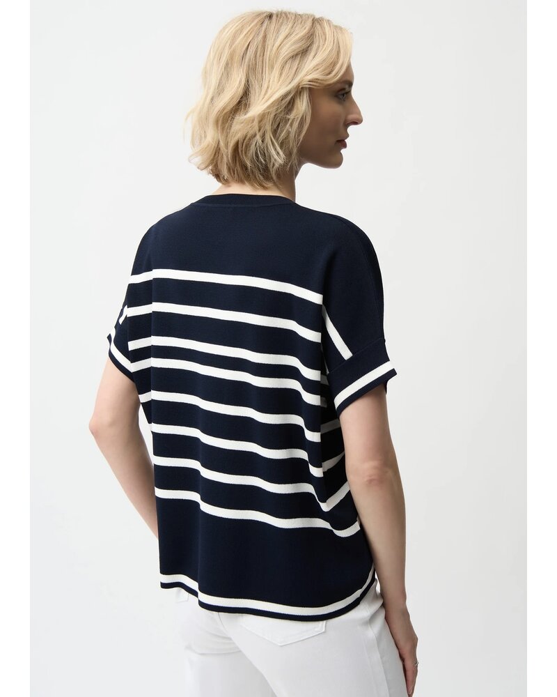 JOSEPH RIBKOFF Striped Short Sleeve Sweater